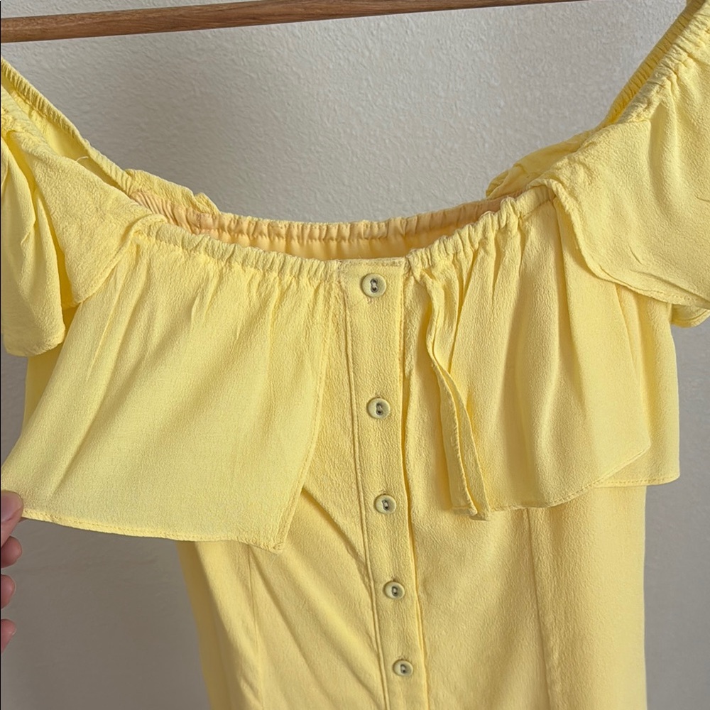 Privacy Please Yellow Ruffled Off-Shoulder Mini Dress - Picture 4 of 12
